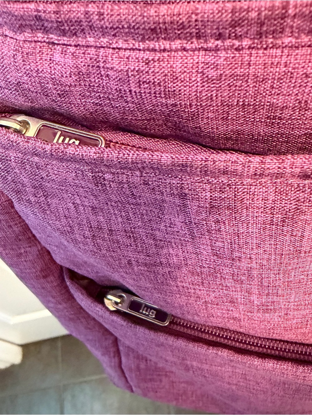 lug Original Puddle Jumper Travel Tote in Heathered Plum - Picture 6 of 16